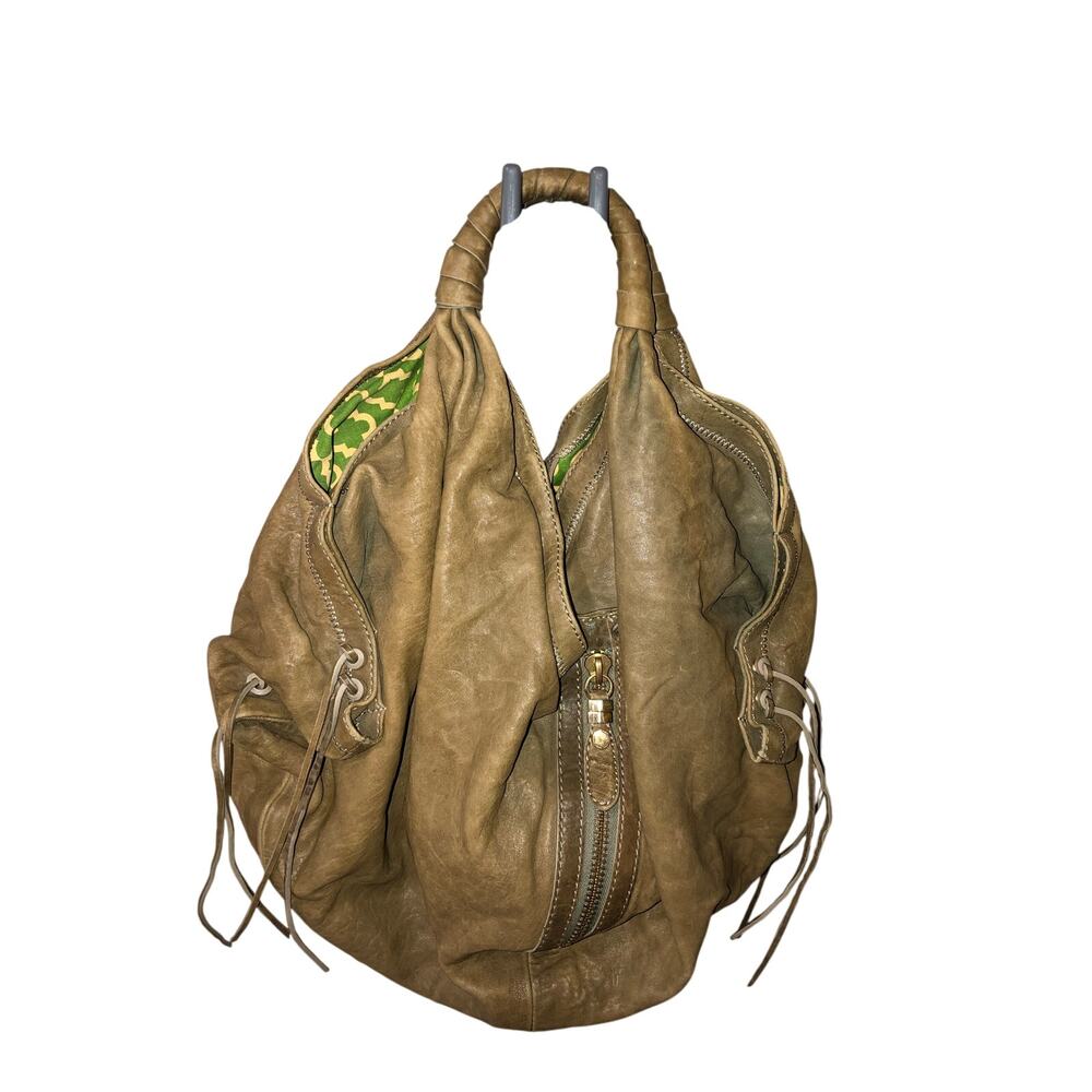 Oryany Heather XXL Shoulder Handbag Green Italian Leather Hobo Slouch Large Boho - Picture 4 of 9